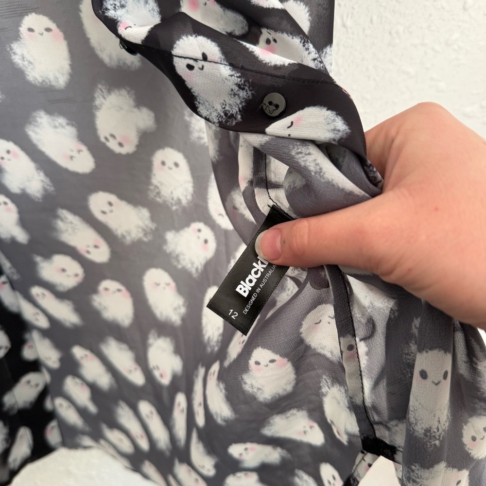 BlackMilk Ghosties Cute As A Button Shirt - Picture 5 of 6